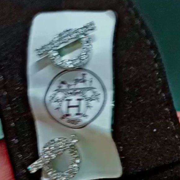 HERMÉS WHITE GOLD 750/1000. 22 K DIAMOND FINESSE EARRINGS - Picture 1 of 3